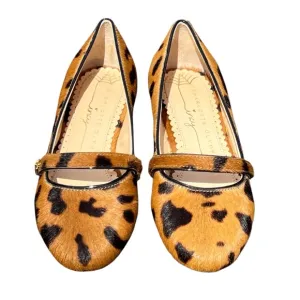 Charlotte Olympia Girls &quot;INCY MARY-JANE&quot; Pony Hair Leather Ballet Flats Shoes