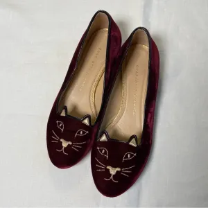 Charlotte Olympia Velour Cat Shoes