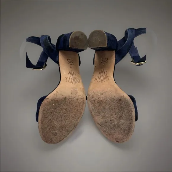Charlotte Stone Heels Sandals Blue Size 7