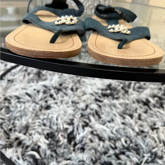 Chic Black Sandals with Gold Accents