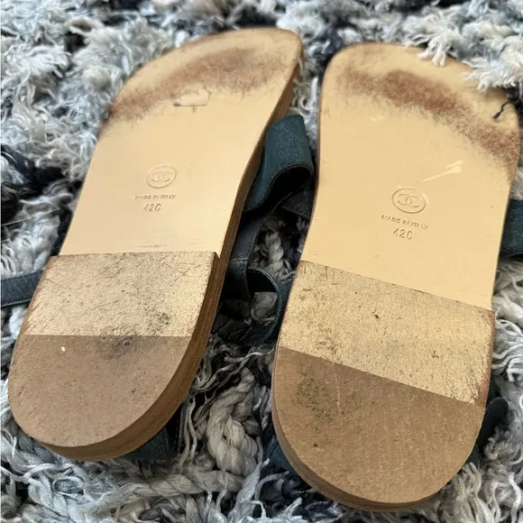 Chic Black Sandals with Gold Accents