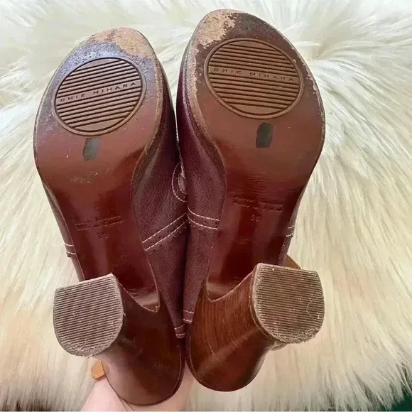 Chie Mihara Leather Heels Shoes Sz 39/ 8.5  Made In Spain