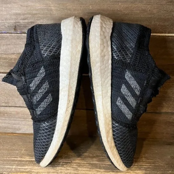 Childrens Unisex Adidas Pure Boost Go‎ Black Running Shoes Sneakers Size 4 Y GUC