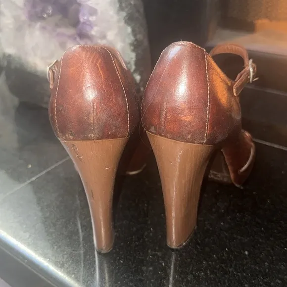 Chloe academia Shoes 9.5 Pump Peddle Leather Heels steampunk