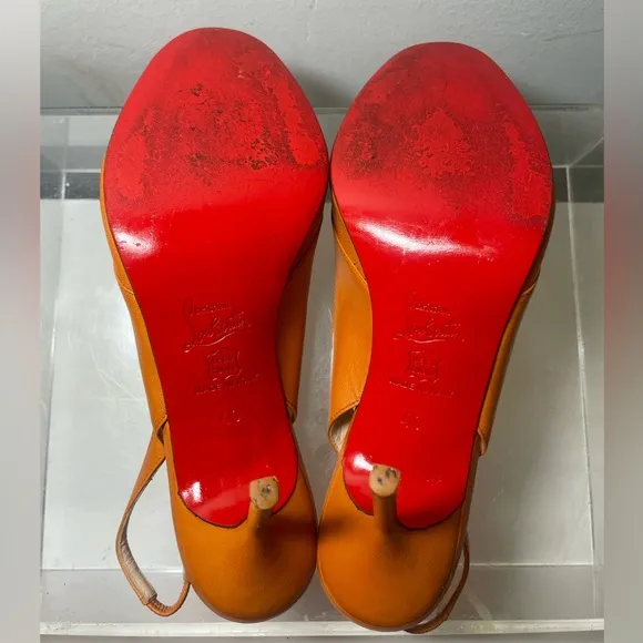 Christian Louboutin leather singback sandals sz 40 US 8.5 made in italy