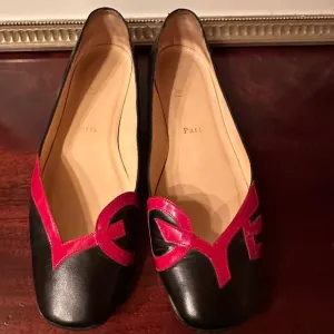 Christian Louboutin Love Flats Shoes EU 39 Red Black