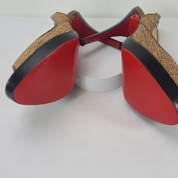 Christian  Louboutin Slingback Heels Brown Size 37.5EU