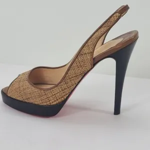 Christian  Louboutin Slingback Heels Brown Size 37.5EU