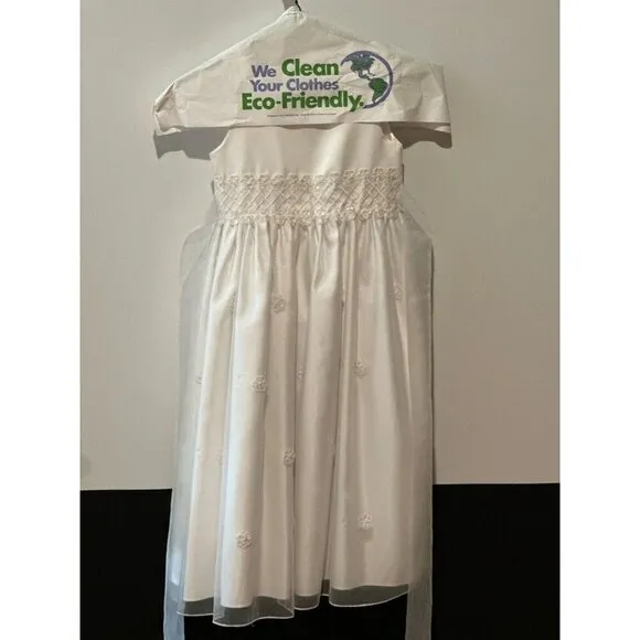 Cinderella White Embelished Sleeveless Communion or Flower Girl Dress Size 7