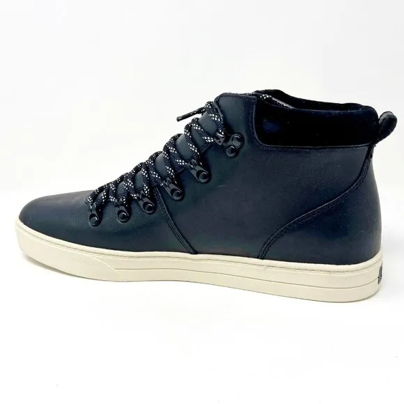 Clae Grant Black Leather Mens Premium Sneakers