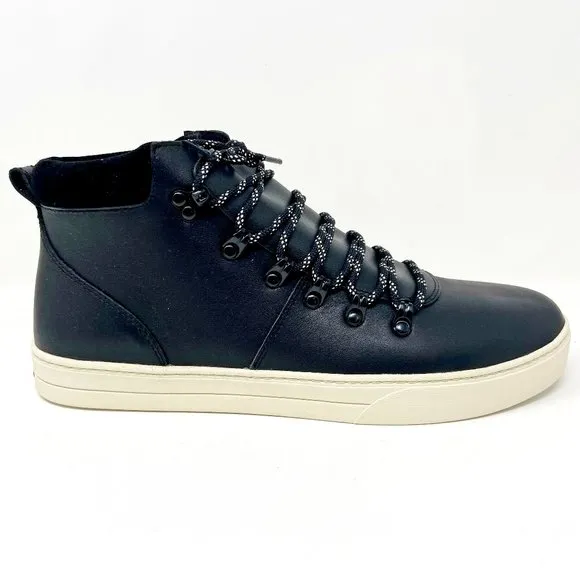 Clae Grant Black Leather Mens Premium Sneakers