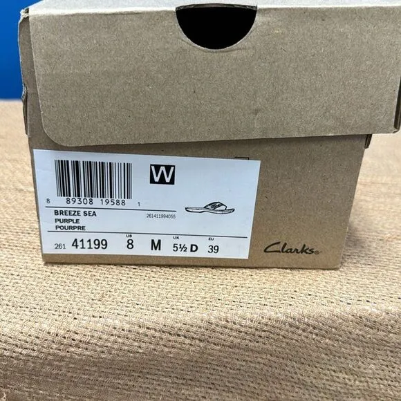 Clark cloudsteppers purple breeze sea sandals with box