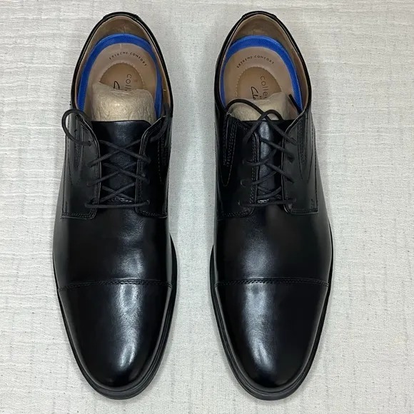 Clarks Collection Men's Dress Shoes Size 14M Black Leather Cap Toe Oxford 15770