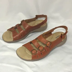 Clarks Leather Velcro Slingback 3 Strap Buckle Sandals Ladies 9.5 Distressed