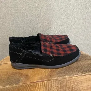 Clarks Mens Gorwin Slip On Buffalo Check Shoes size 8.5
