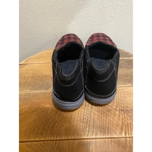 Clarks Mens Gorwin Slip On Buffalo Check Shoes size 8.5