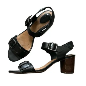 Clarks Shoes Women's Size 10 Black Ankle Strap Heels comfy- office- business