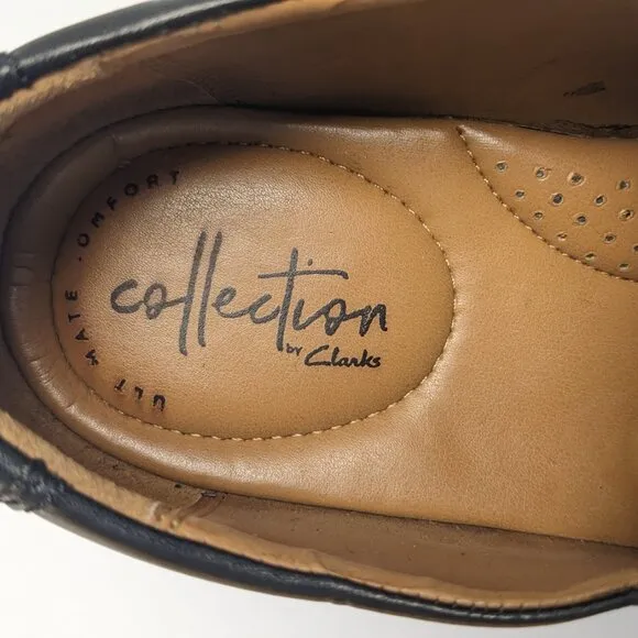 Clarks Tilden Cap Oxford Shoe, Black, Mens 7.5 M