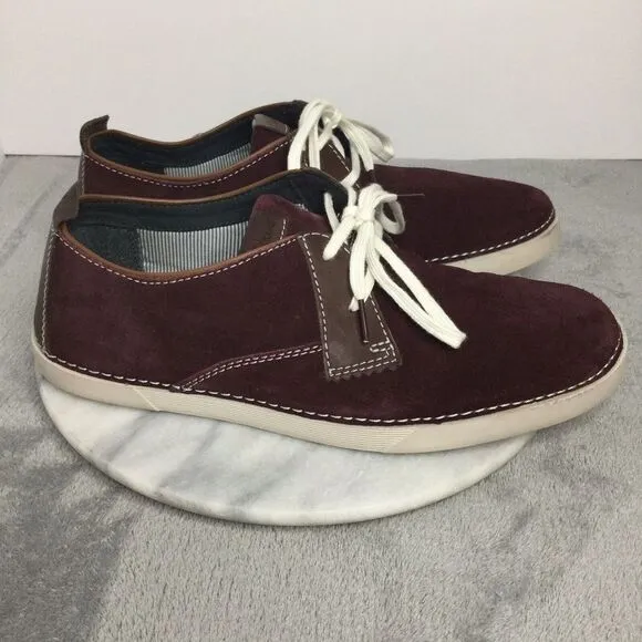 Clarks Weaver 26068077 Mens Burgundy‎ Suede Lace Ups Casual Shoes