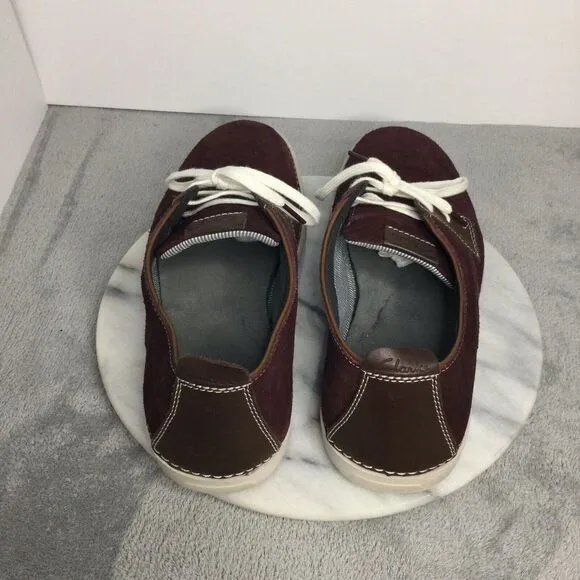 Clarks Weaver 26068077 Mens Burgundy‎ Suede Lace Ups Casual Shoes