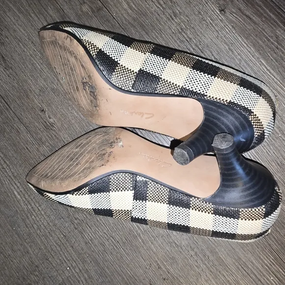 Clarks Women's Linvale Jerica Pump, Black Plaid Synthetic, 6.5