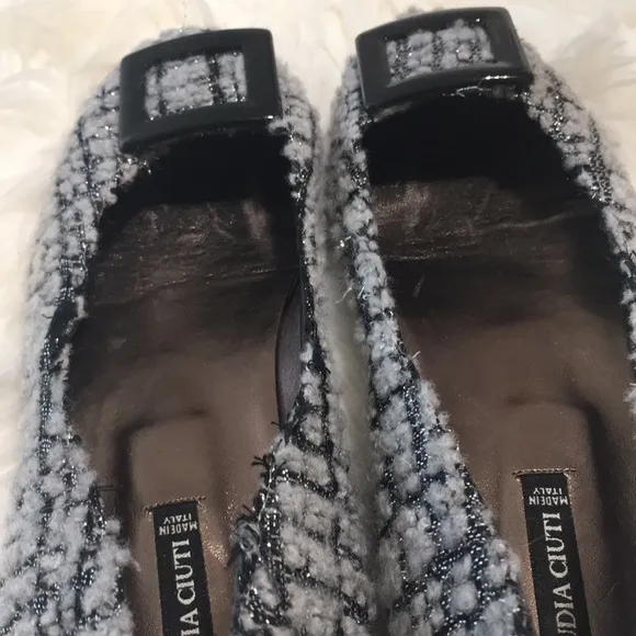 Claudia Ciuti Tweed Flats Shoes