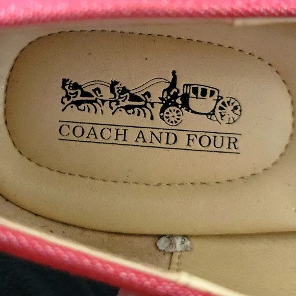 Coach and Four Melina Shimmery Ballet Flats Shoes Cushioned Red Size 10
