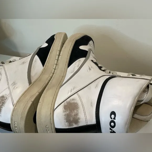 Coach Distressed leather and suede high-Top Sneakers/*Rare*Brand New!!! Unisex