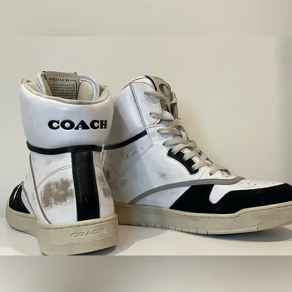 Coach Distressed leather and suede high-Top Sneakers/*Rare*Brand New!!! Unisex