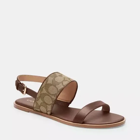 COACH Harley One-Strap Sandals Women's Brown