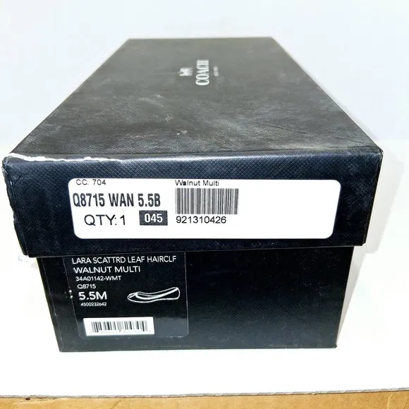 Coach Lara Ballet Flats Walnut Multi  Slip-On Shoes Wms 5.5b New