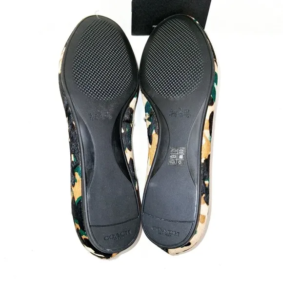 Coach Lara Ballet Flats Walnut Multi  Slip-On Shoes Wms 5.5b New