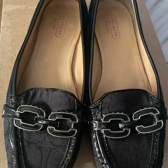 Coach Logo Black Loafers