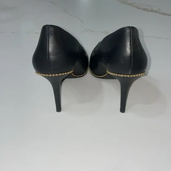 Coach Samantha Black and Gold Heels | 9