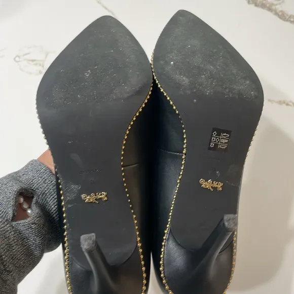 Coach Samantha Black and Gold Heels | 9