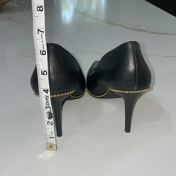 Coach Samantha Black and Gold Heels | 9
