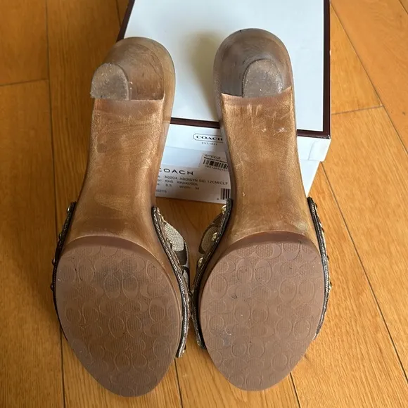 Coach signature sandals.