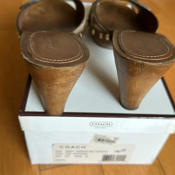 Coach signature sandals.