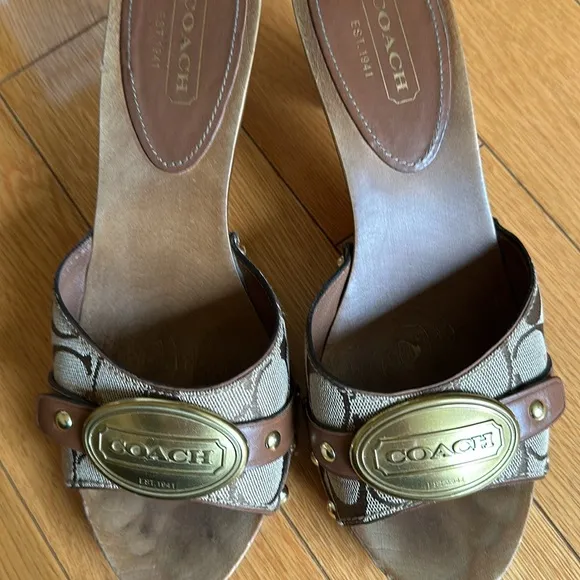 Coach signature sandals.