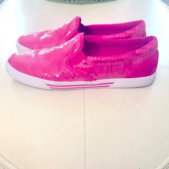 Coach Slip on Sneakers New York Womens Kivy Shoes Pink Sequin -Size 7