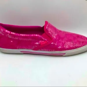 Coach Slip on Sneakers New York Womens Kivy Shoes Pink Sequin -Size 7