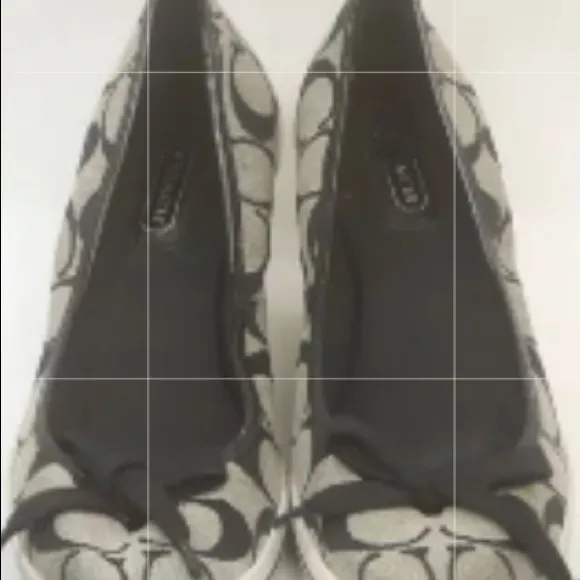 Coach Women's Diaz Classic Print Bow Wedge Heels Shoes 6B Black