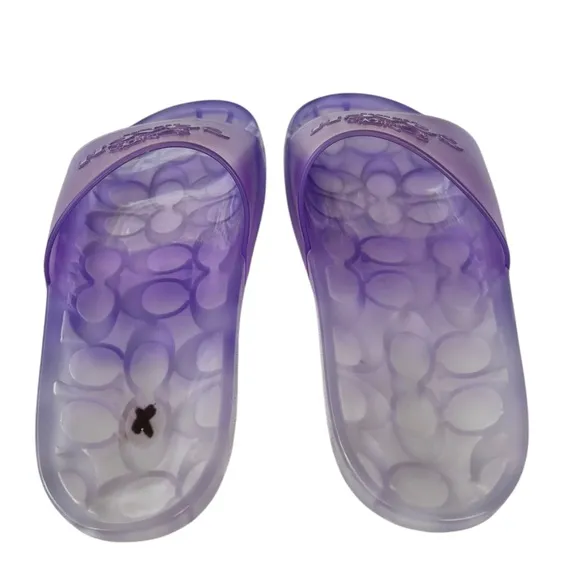 COACH Women's Ulyssa Jelly Pool Slides Purple Size 6
