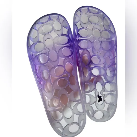 COACH Women's Ulyssa Jelly Pool Slides Purple Size 6