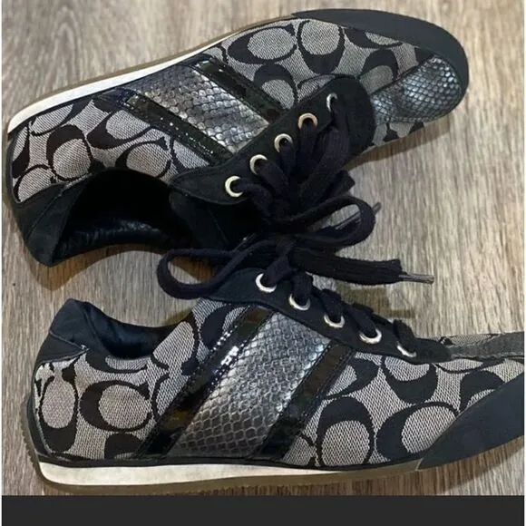 Coach womens logo sneakers, size 7.5M.