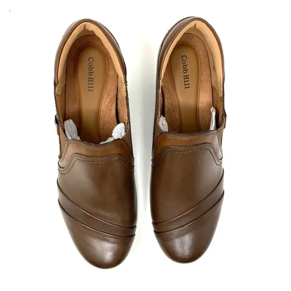COBB HILL WOMEN'S LAUREL SLIP-ON SHOE Brown Leather