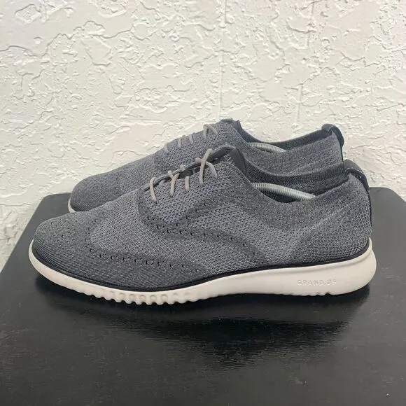 Cole Haan 2.ZeroGrand Men 13 Wingtip Oxford Gray Casual Shoes Sneaker Stitchlite
