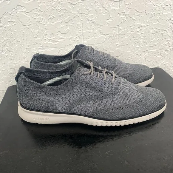 Cole Haan 2.ZeroGrand Men 13 Wingtip Oxford Gray Casual Shoes Sneaker Stitchlite