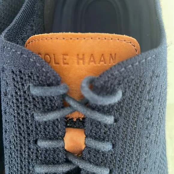 Cole Haan 2.ZeroGrand Stitchlite Blue Wingtip Oxford Shoes Mens Sz 8.5 C27902