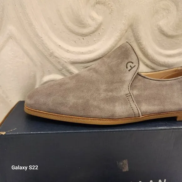 Cole Haan &quot;Tacoma&quot; flats. Charcoal Grey. Suede. NIB. Size 8.5